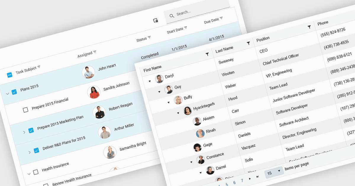 Display Hierarchical Data with TreeList Views