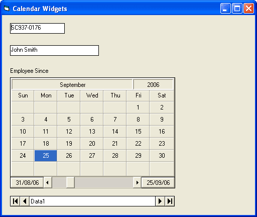 There are many properties in the MonthView control that let you customize the display to your liking. In addition to bevels, alignment and color, the MonthView control contains special properties that help shape the control to look and feel the way you want. StartOfWeek property lets you determine what day of the week the view will start with. You can disable specific days or days of the week by setting their Enabled property. Once disabled, a day canno