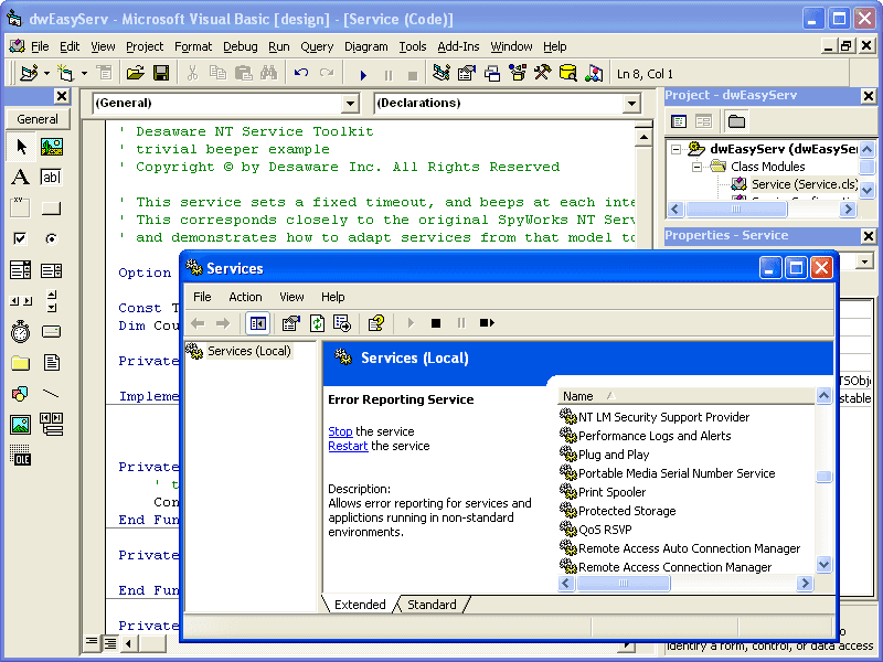 Create full featured NT Services.