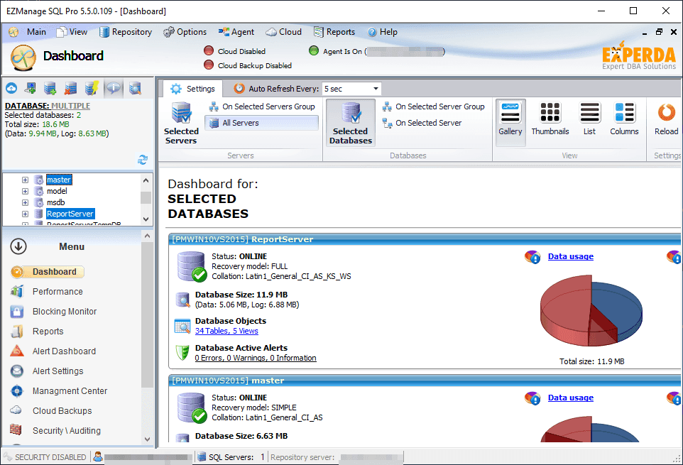View real time Database information.
