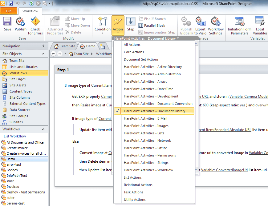 imagem do produto HarePoint Workflow Extensions for SharePoint