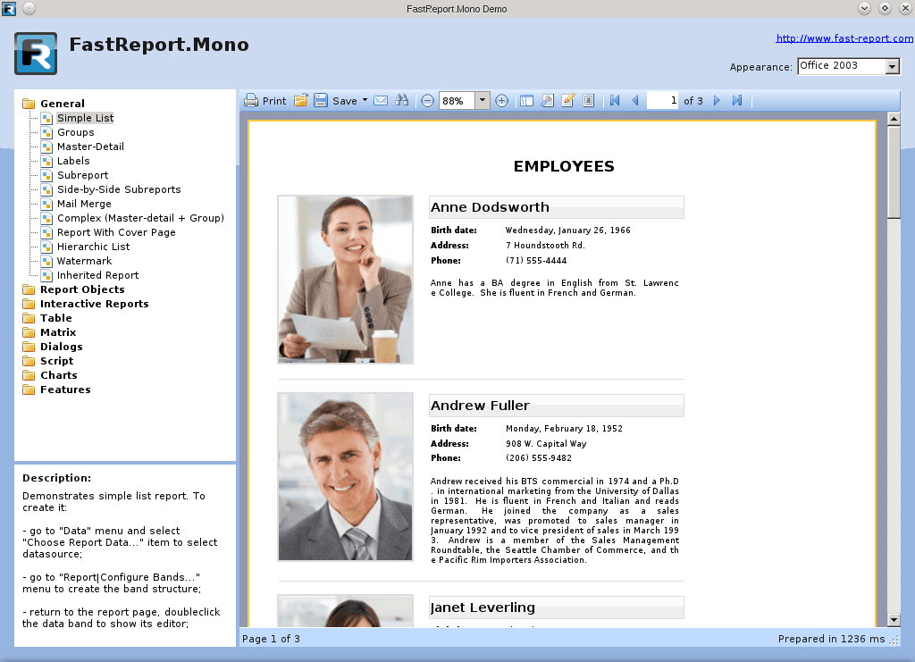 Full featured reporting solution for Mono Framework.