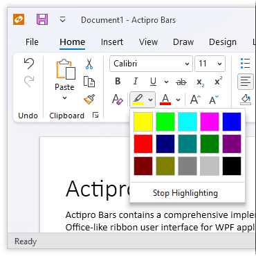 Everything you need to implement advanced ribbon, toolbar, and menu functionality.