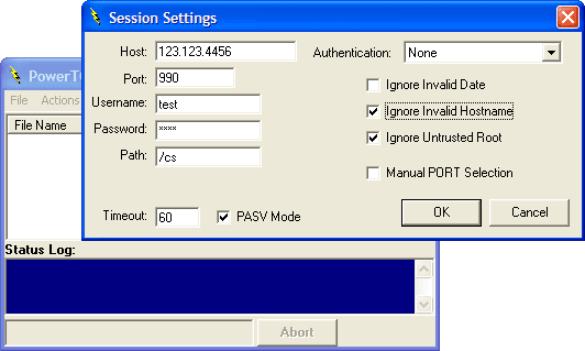 You can use the SecureFTP component to create a secure FTP client.