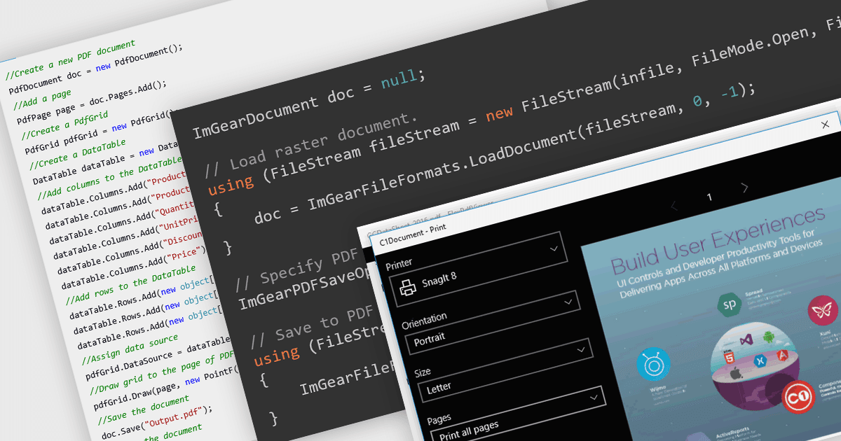 Build, Read and Manage PDFs in WinForms Apps