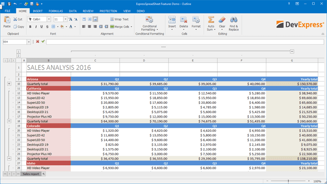 DevExpress VCL Spreadsheet product image