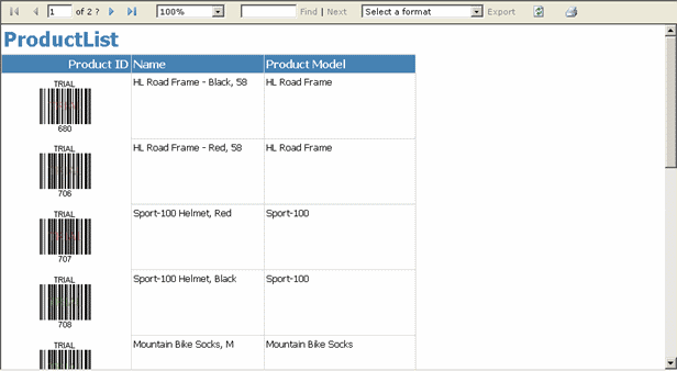 immagine del prodotto Neodynamic Barcode Professional for Reporting Services