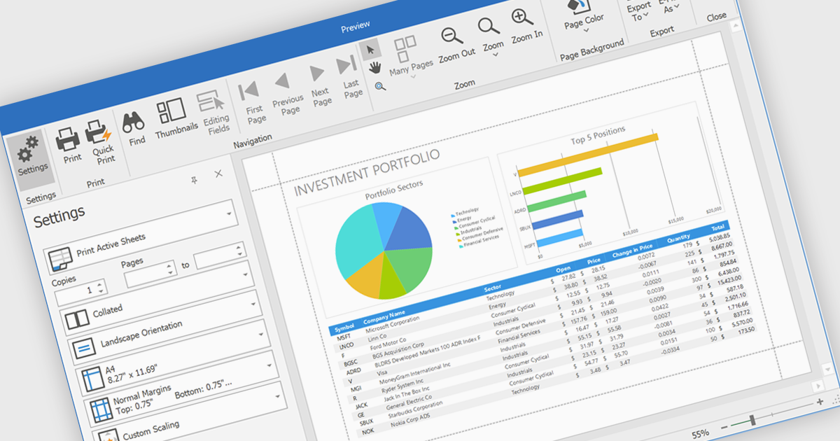 Share Spreadsheet Data with Professional Printing