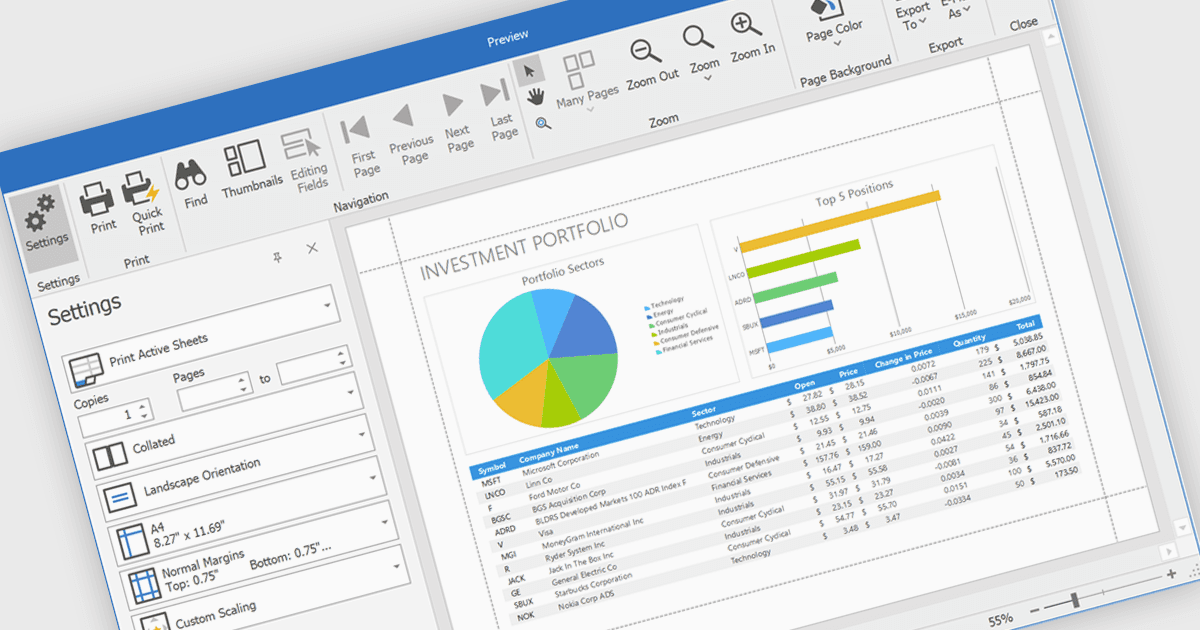 Share Spreadsheet Data with Professional Printing