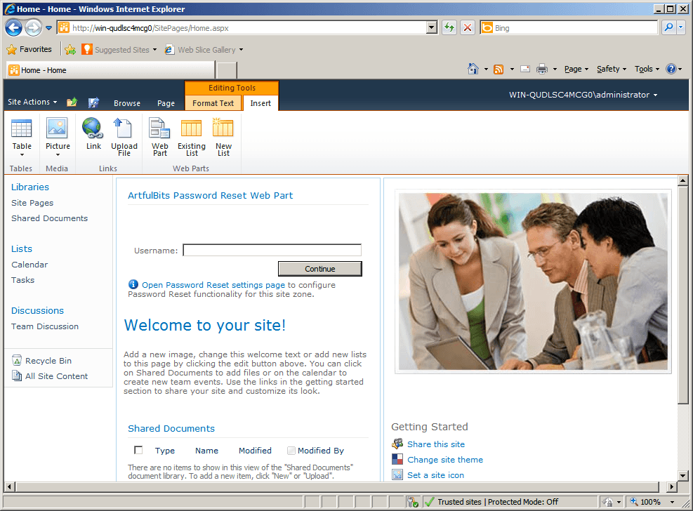 ArtfulBits Password Reset Web Part Produktbild