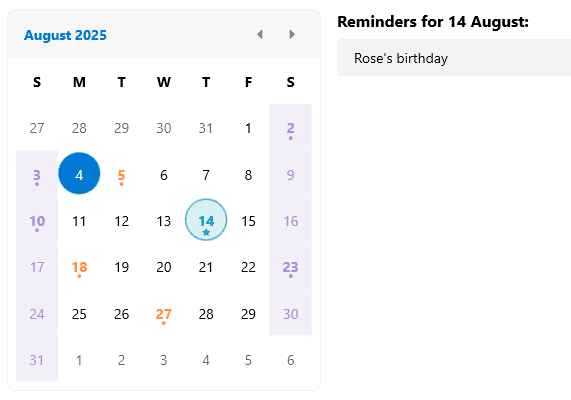 Telerik UI for .NET MAUI Calendar 제품 이미지 Telerik UI for .NET MAUI Calendar 제품 이미지