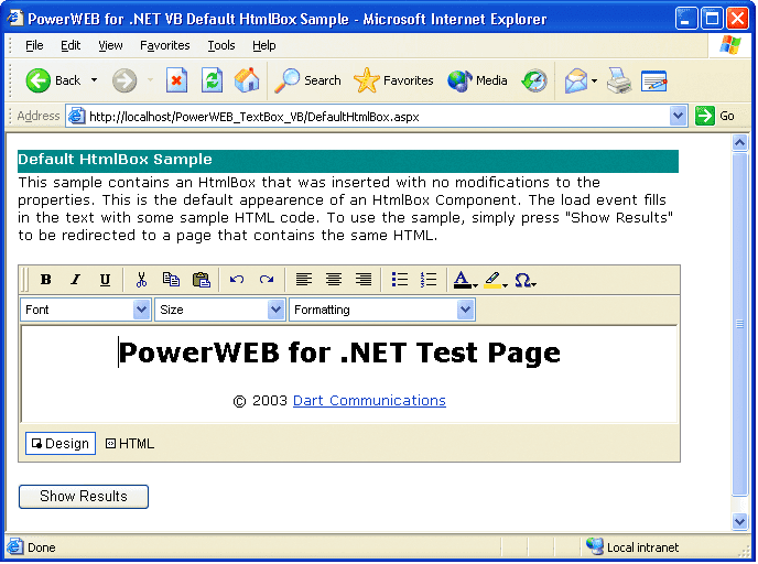 Edit text and HTML from within a Web application.