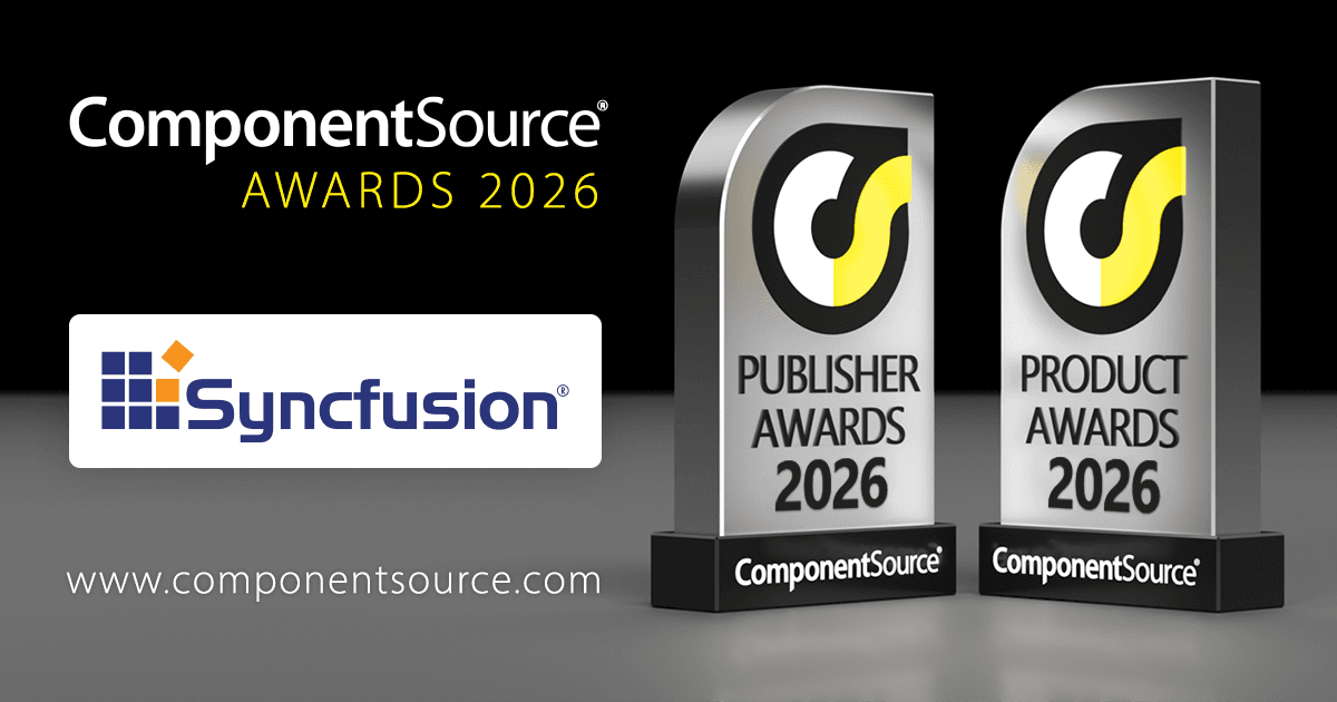 Syncfusion Wins Two ComponentSource Awards