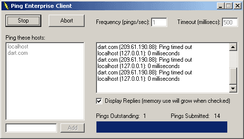 Control Ping frequency and timeout periods.