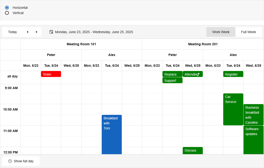 immagine del prodotto KendoReact Scheduler
