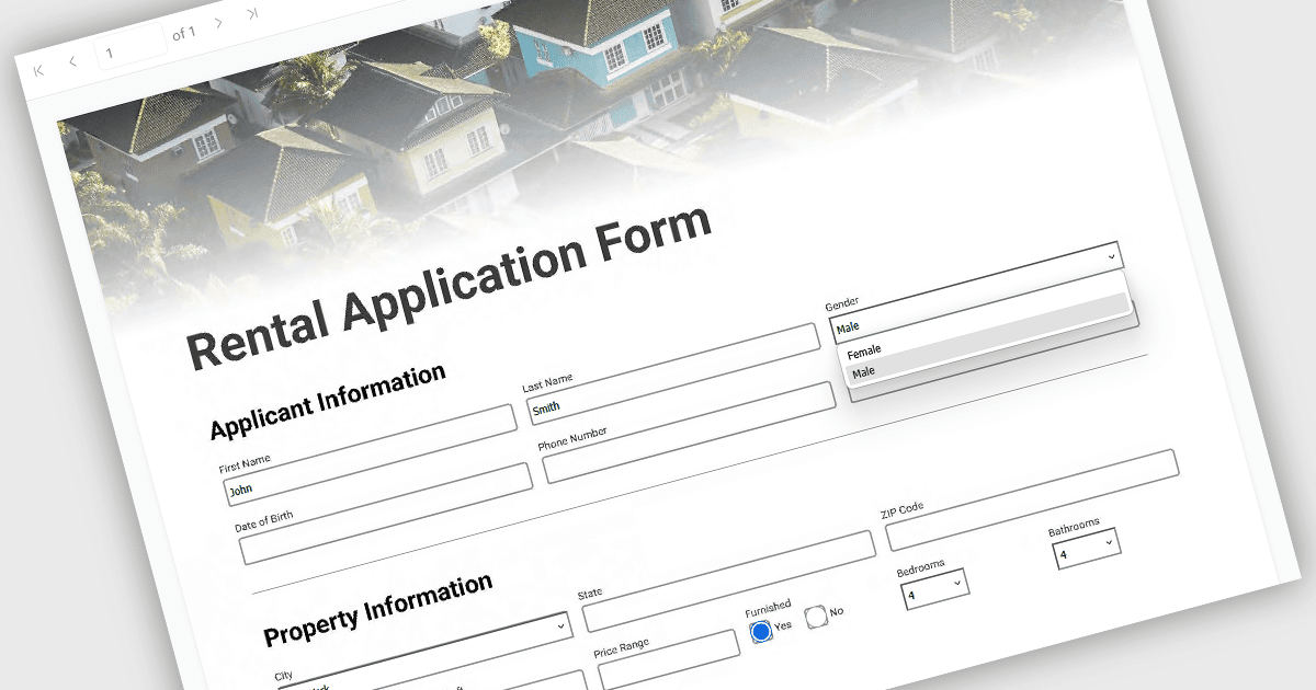 Ausfüllen kompletter PDF-Formulare innerhalb von Webanwendungen