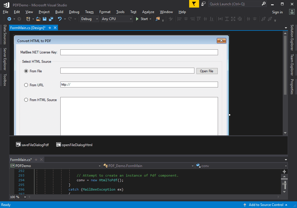 Make PDF from HTML documents such as invoices, quotes and reports.