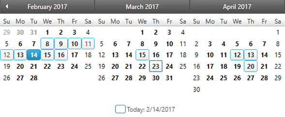 Infragistics Ultimate UI for WPF Calendar product image