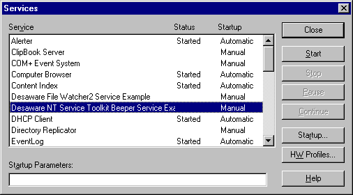 Create NT services and contol them via the Windows services control panel.