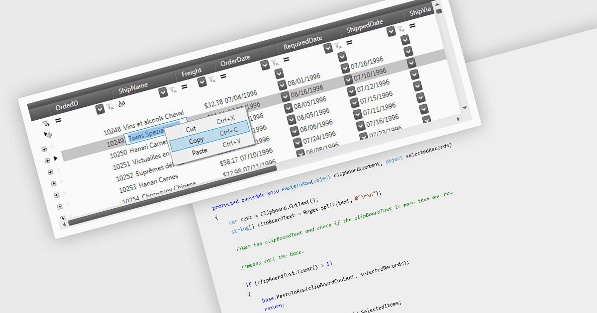 Copy and Paste Grid Data in WPF Applications