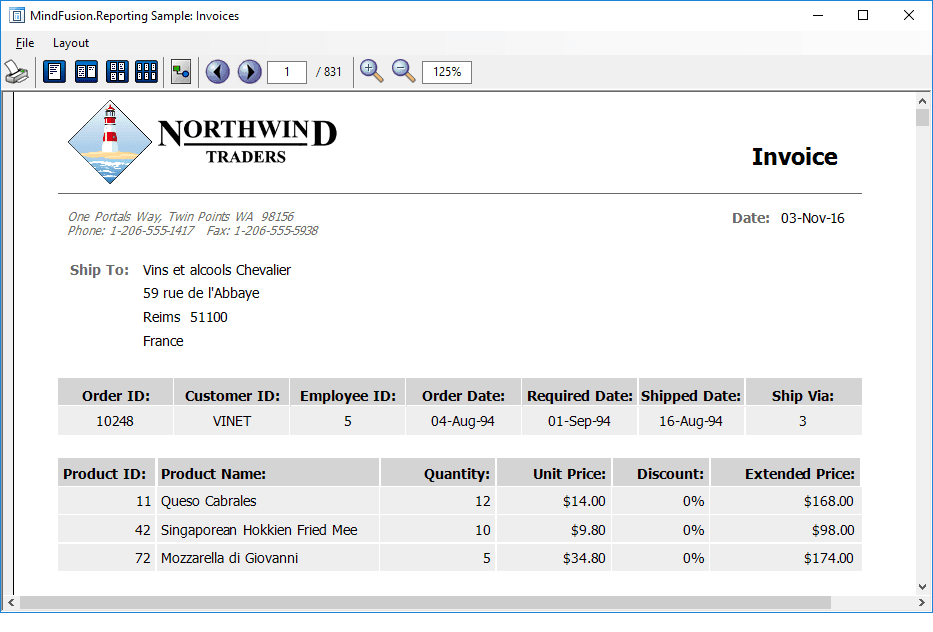 Add professional reporting functionality to your .NET applications.
