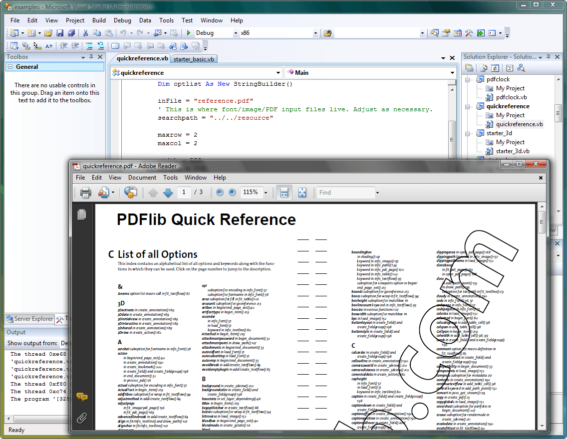 Generate PDF documents on disk file or directly in memory (for Web servers). High-volume output and arbitrary PDF file size (even beyond 10 GB). Suspend/resume and insert page features to create pages out of order.
