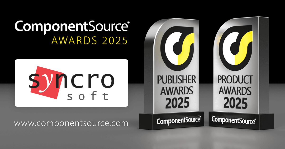 Syncro Soft Wins Nine ComponentSource Awards