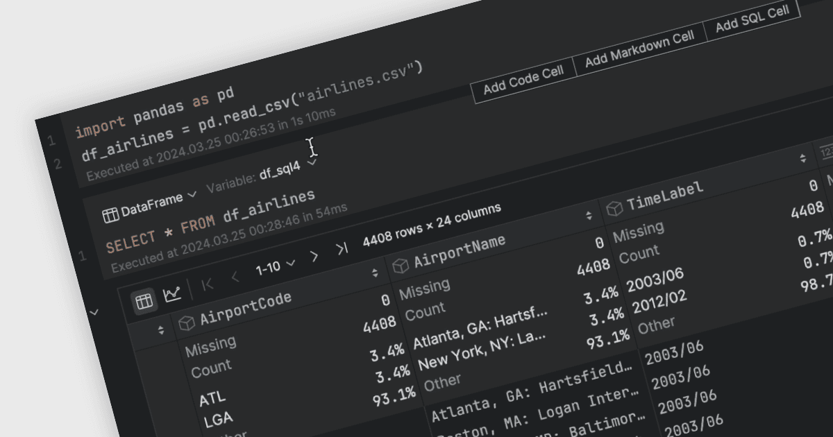 Query Jupyter Notebook Data Frames with SQL
