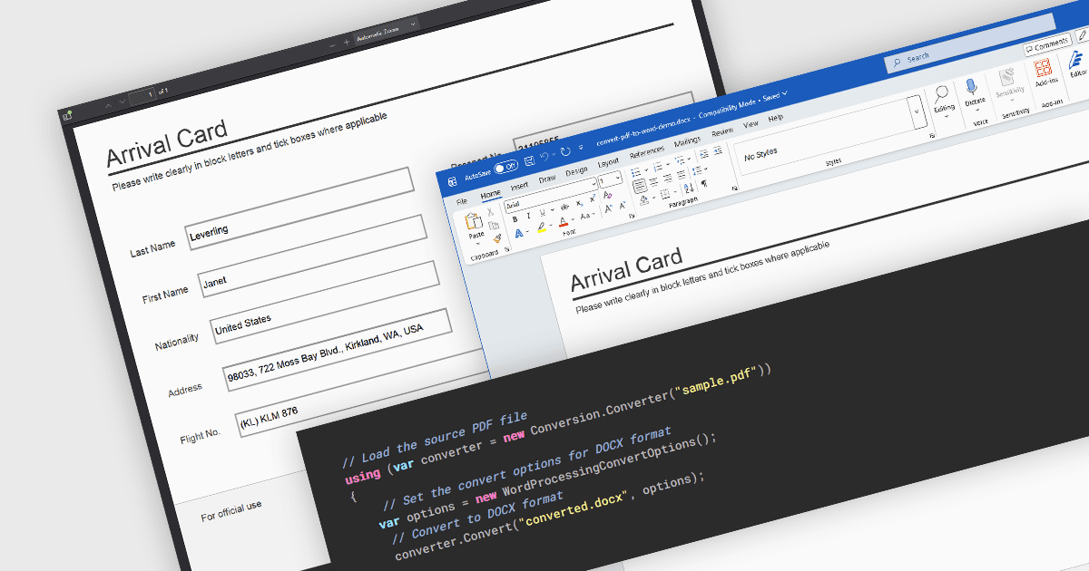Enable PDF to Word Conversion in .NET