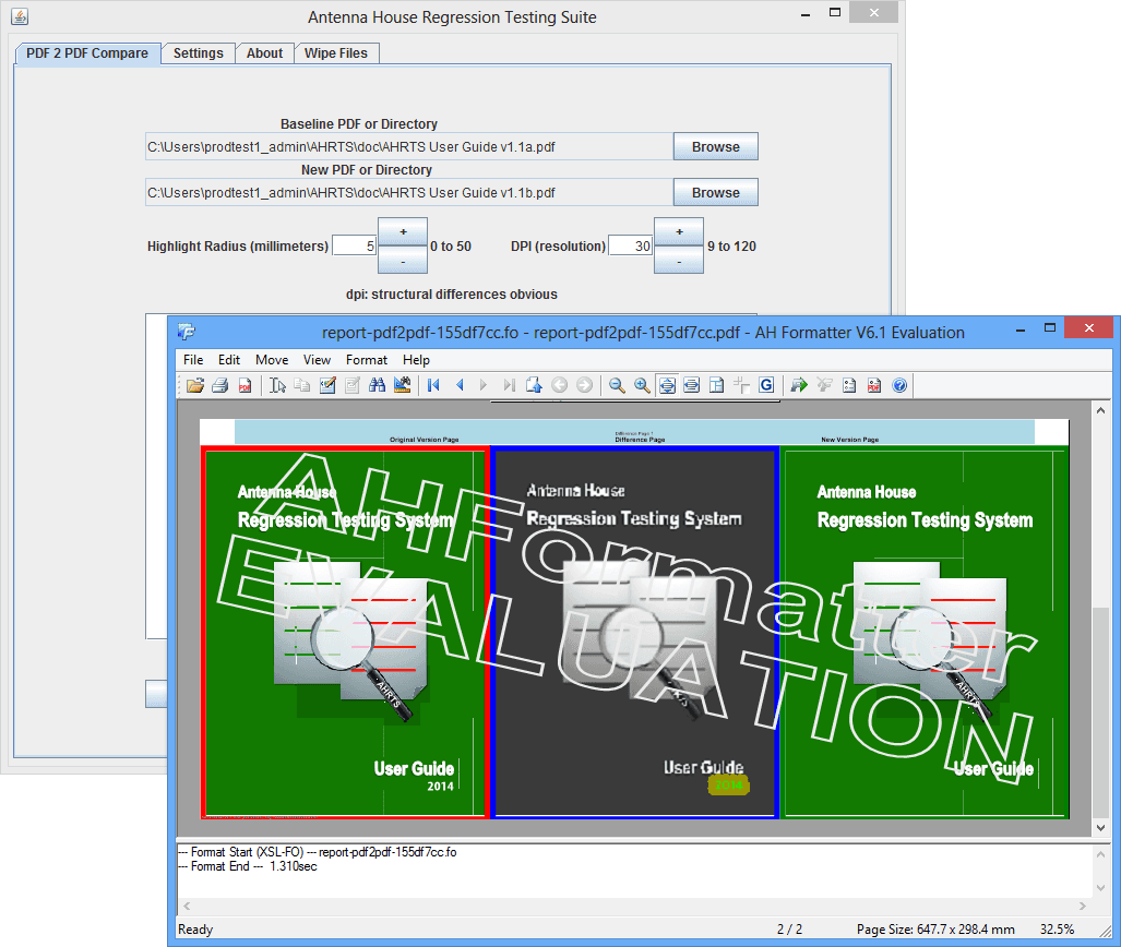 Automated, fast and accurate testing of paged PDF output.