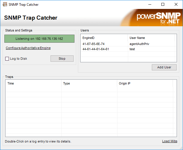 PowerSNMP .NET lets you receive, trap and notify (version 2 and 3 trap) messages.