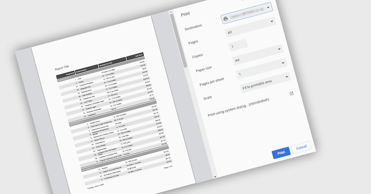 Print Structured Reports for Easy Review
