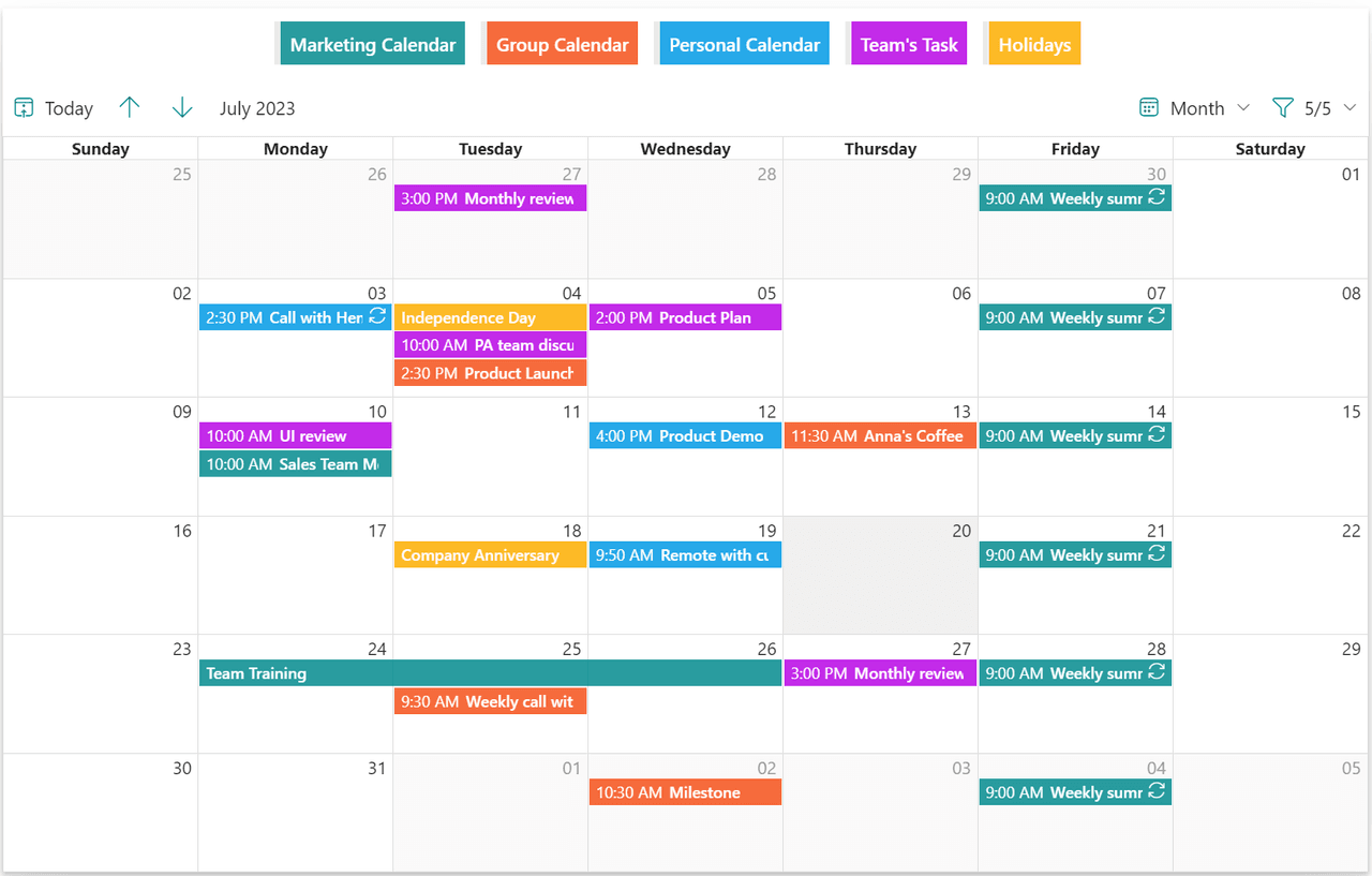 imagem do produto Calendar Rollup App for SharePoint Online