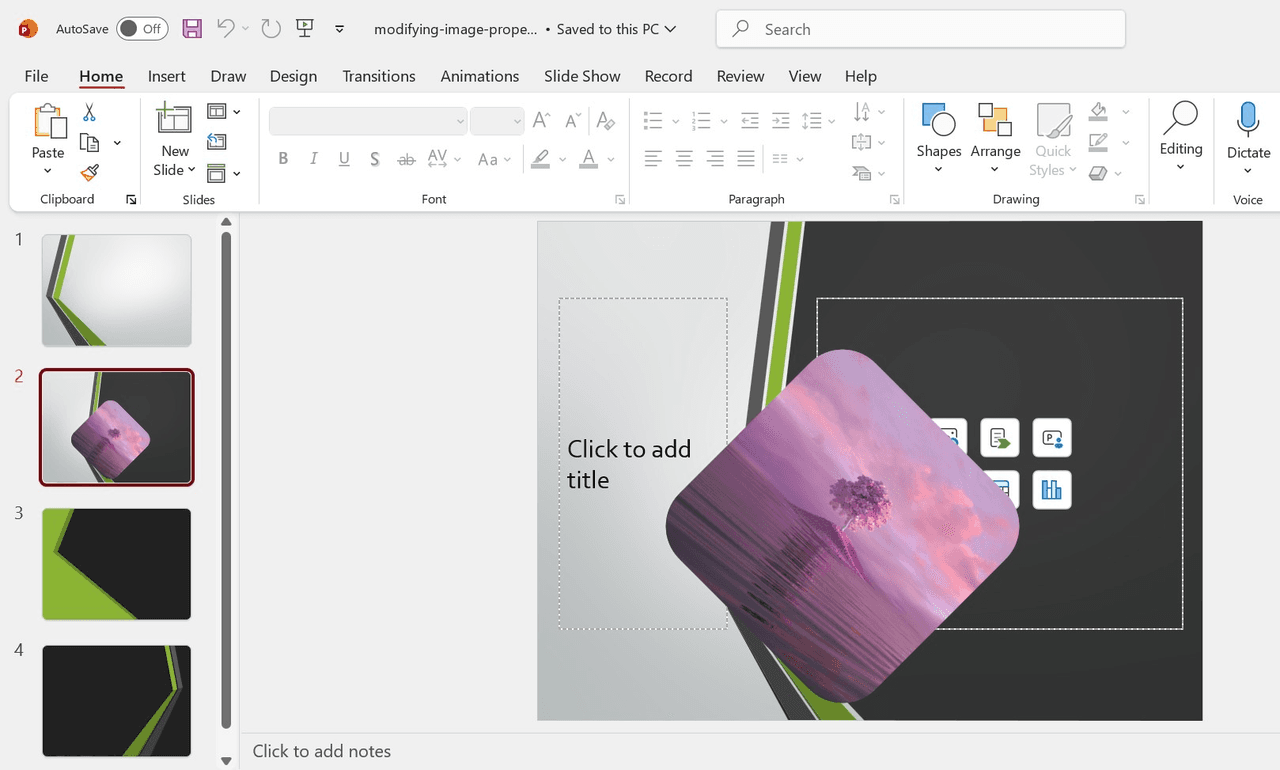 Modifying Added Image Properties