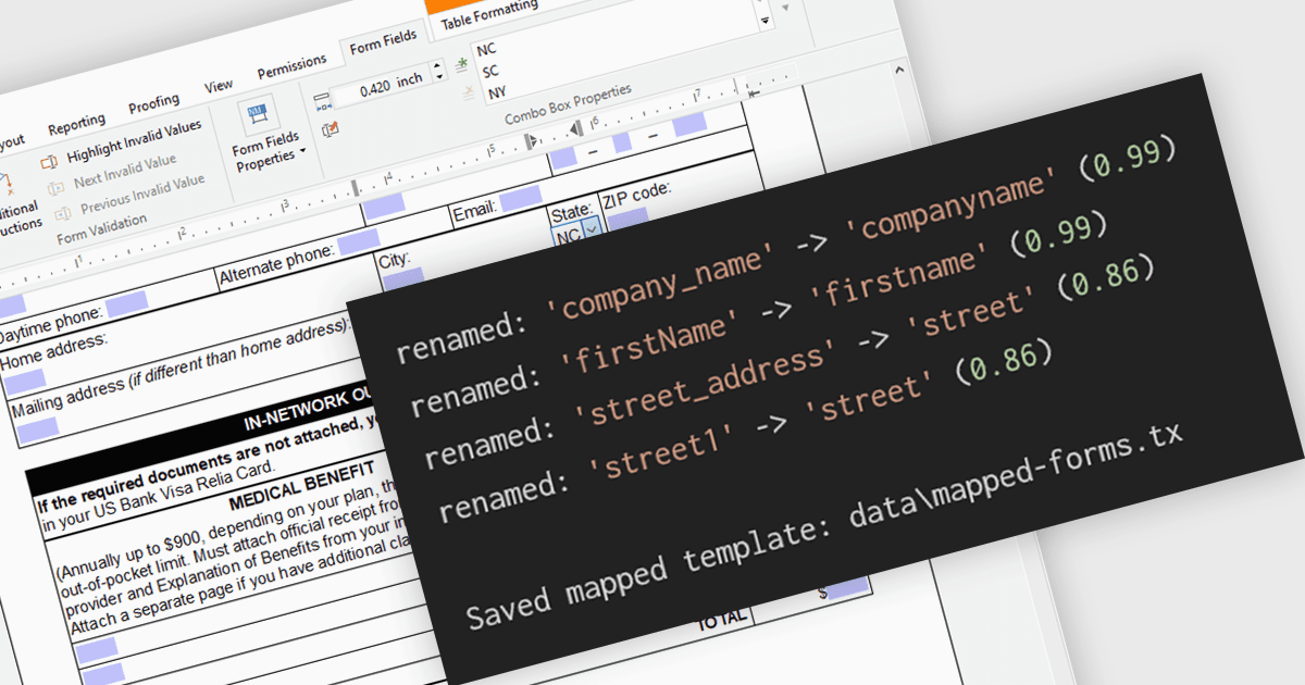Automatically Map TX Text Control Form Fields to JSON Data