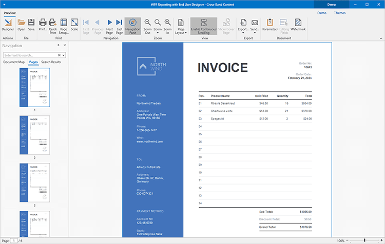 DevExpress WPF Report Viewer product image