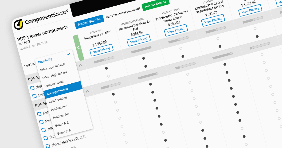 Introducing Our New .NET PDF Viewers Comparison