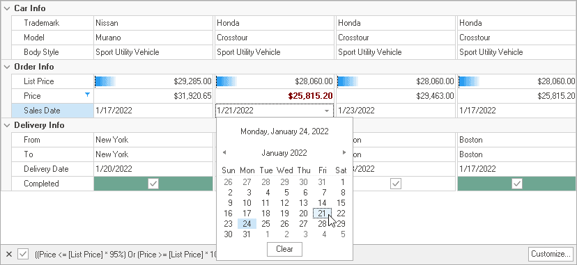 DevExpress VCL Vertical Grid product image