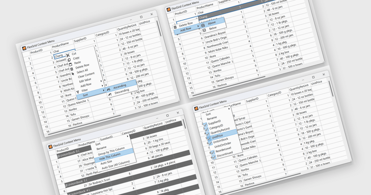 Simplify Grid Management with Right-Click Menus