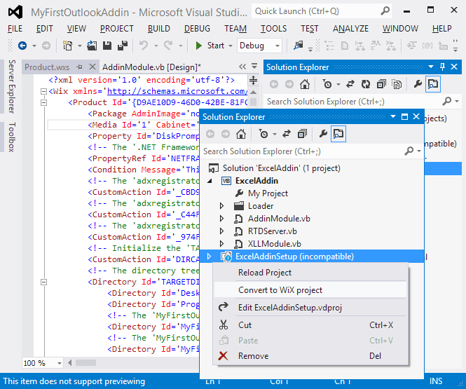 VDProj to WiX Converter released