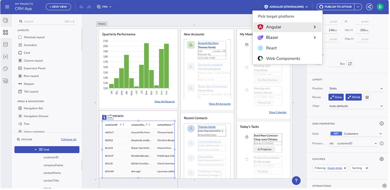 Quickly design and build real apps.