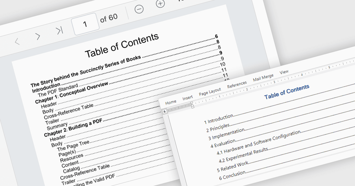 Navegue PDFs complejos con un índice de contenido