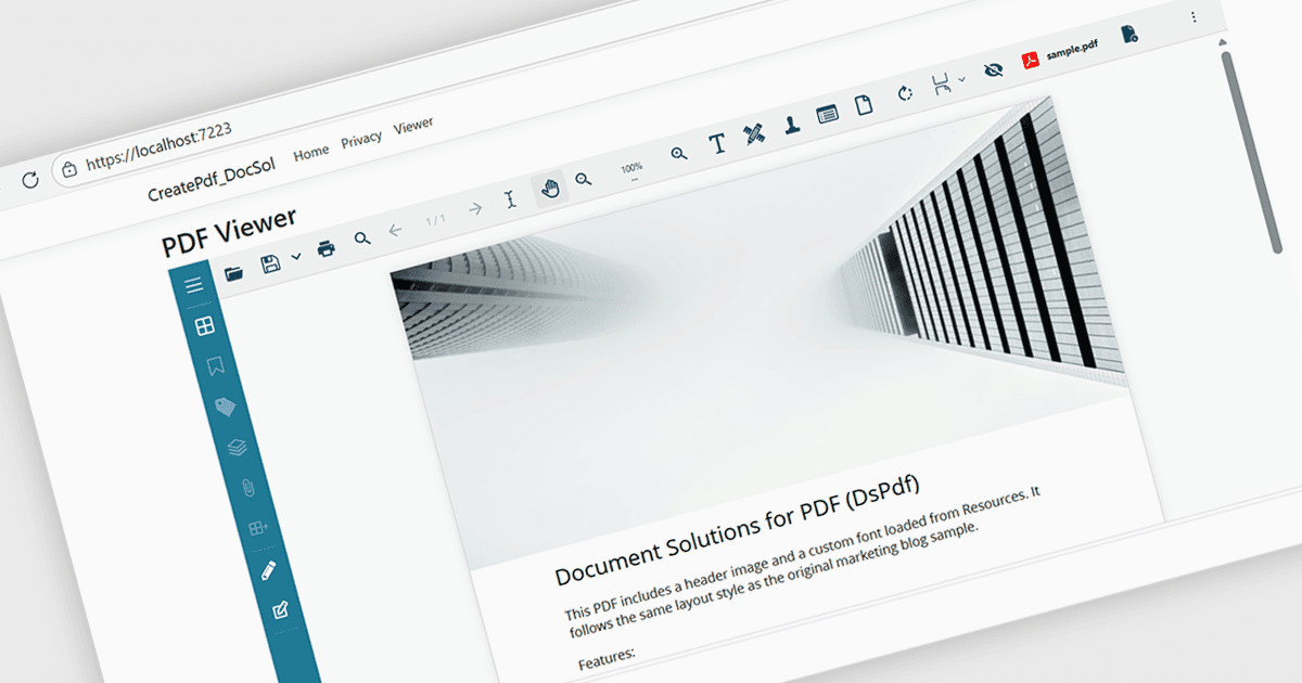 Load and Display a PDF in ASP.NET Core