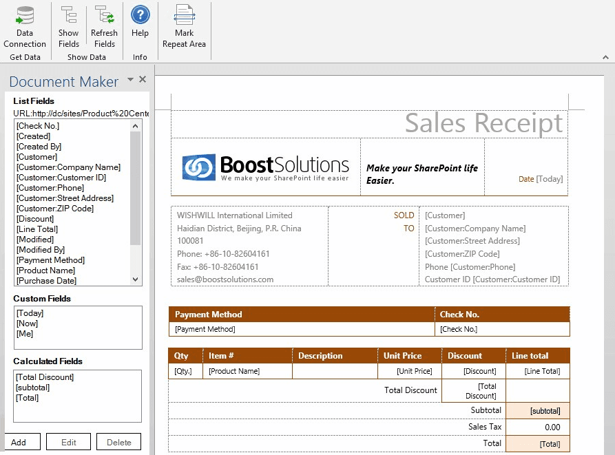 Document Creation Solution for SharePoint.