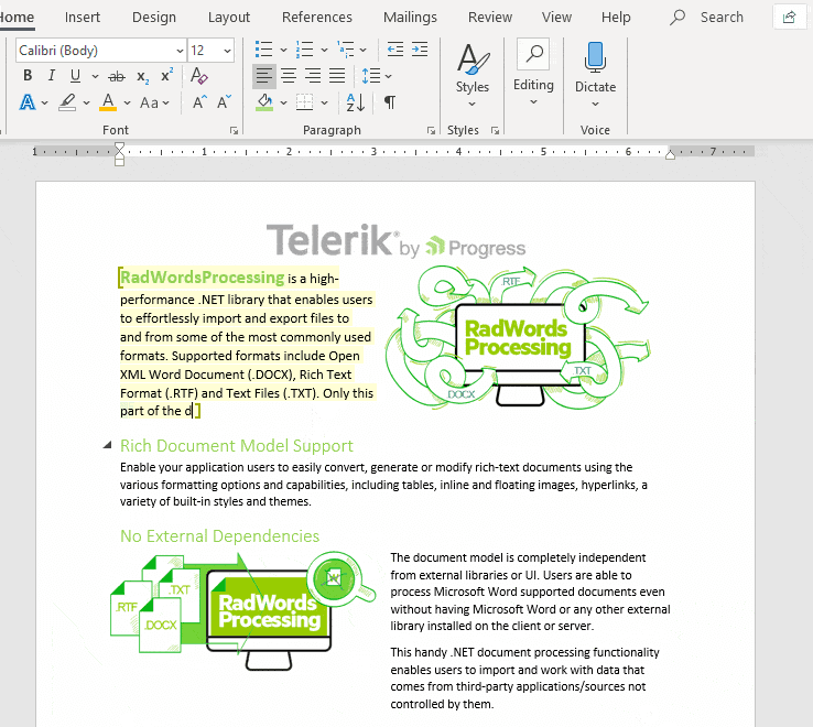 Telerik UI for WPF WordsProcessing 제품 이미지 Telerik UI for WPF WordsProcessing 제품 이미지