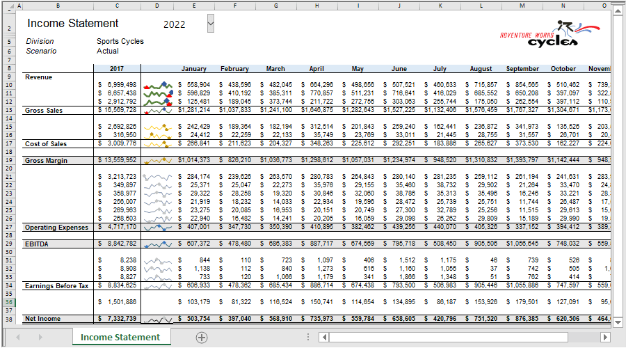 Generate reports with data bound sources, status bars, Excel-like tables with filtering, embedded logos, and much more.