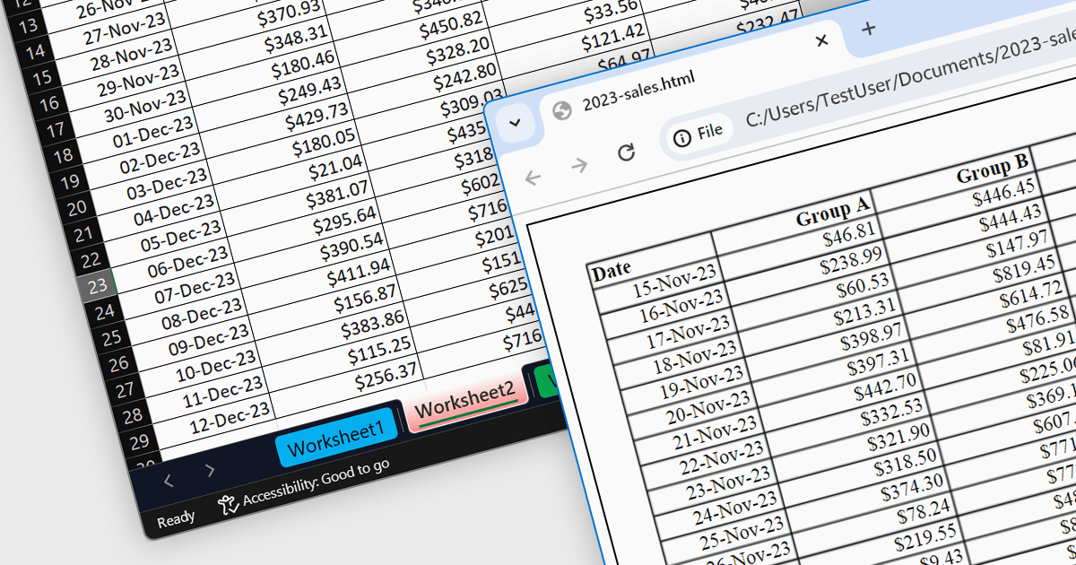 Convert All Excel Worksheets into One HTML File