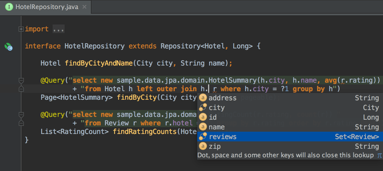 Brings coding assistance for a selected language to expressions and string literals in another one, complete with all advantages you would normally have. For example, you can inject fragments of SQL, XPath, HTML, CSS, or JavaScript code into Java String literals.