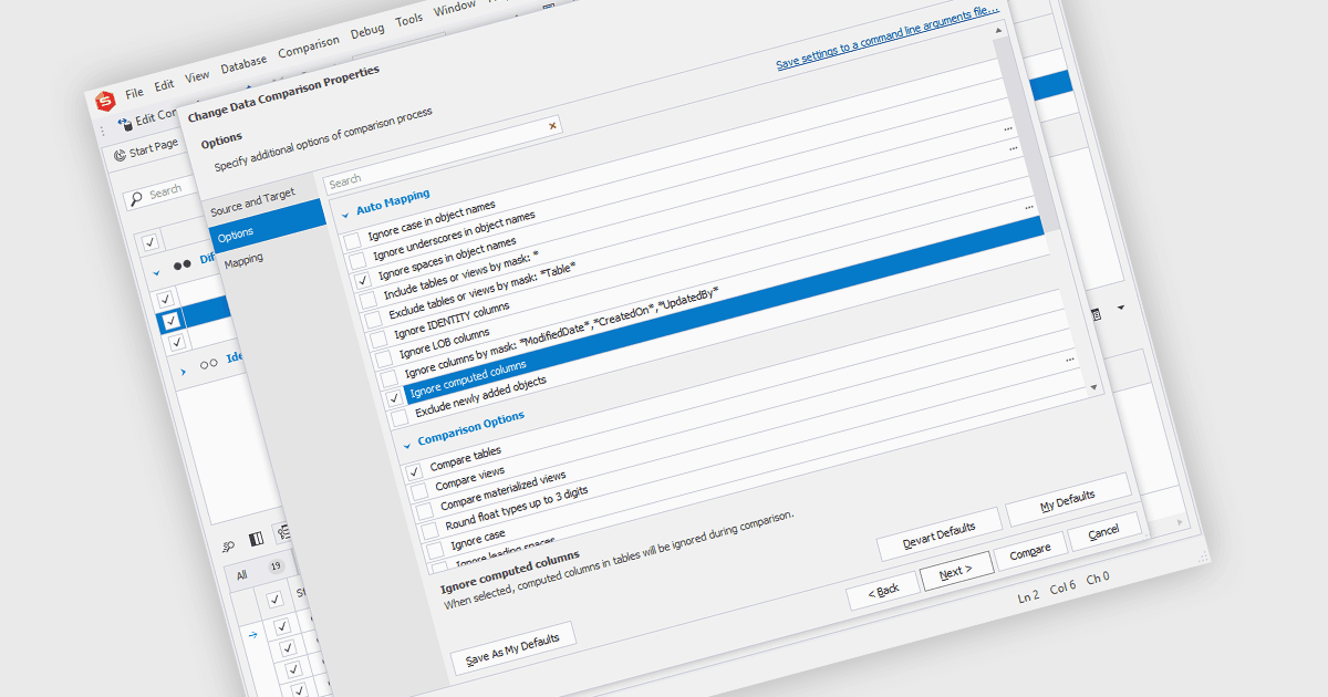 Omit Calculated Data For Clearer Comparisons
