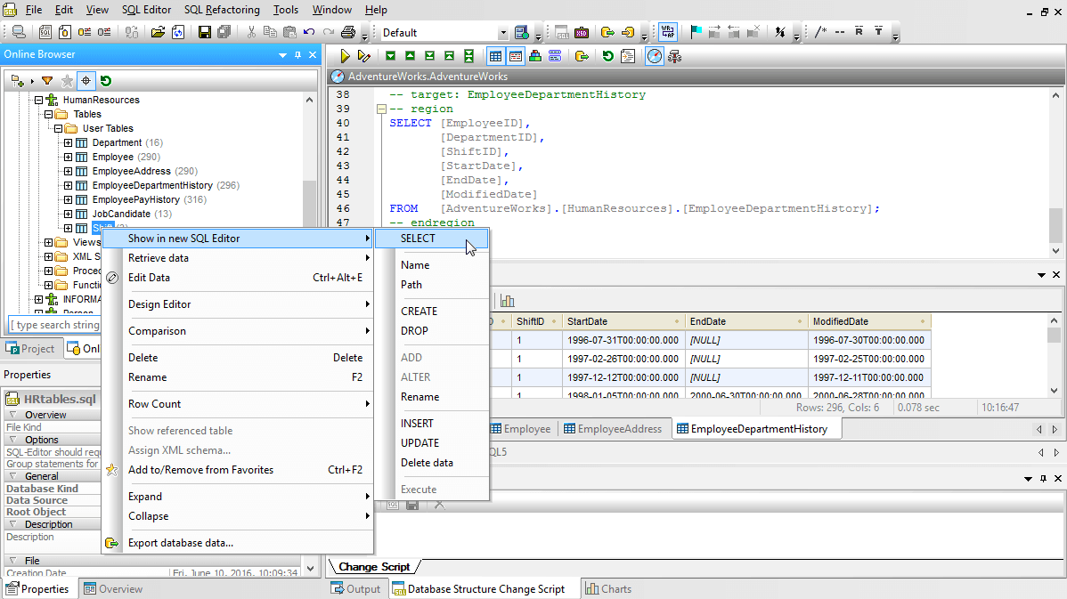 Multi-database tool and SQL editor.